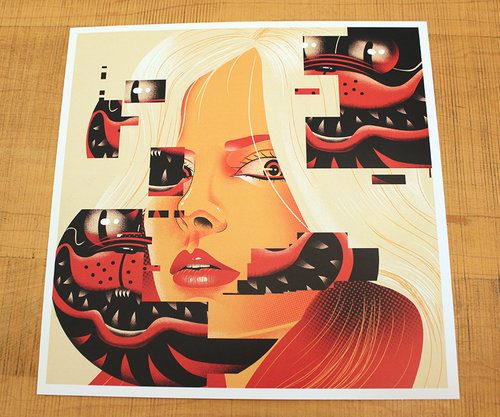 Glitch portrait print
