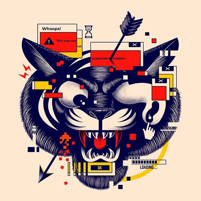 Glitch Tiger illustration