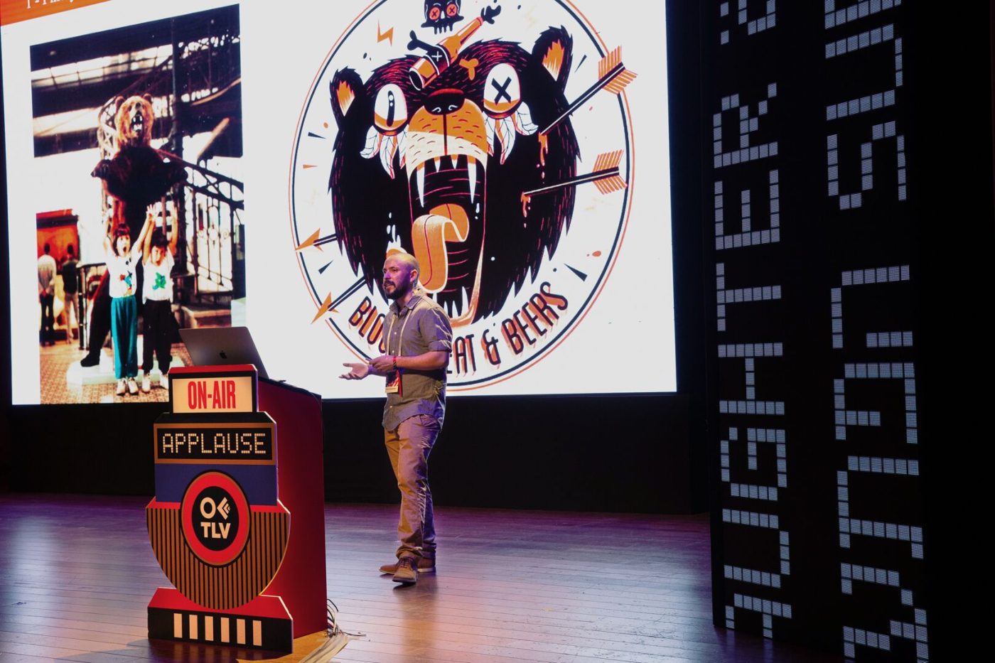 Pierre Kleinhouse speaking on stage
